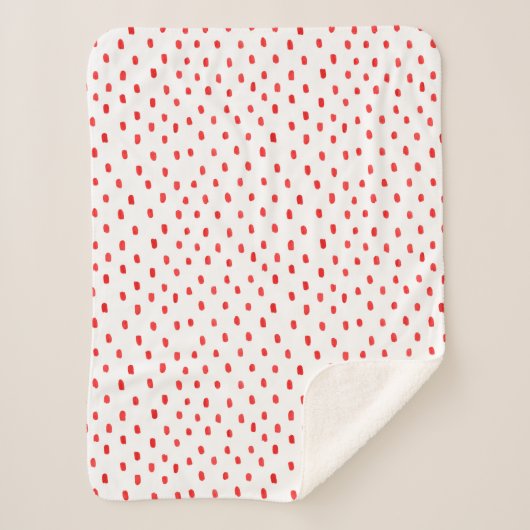 Sherpa Blanket (Small) - Red Dots Pattern Sherpadecke (Vorderseite)