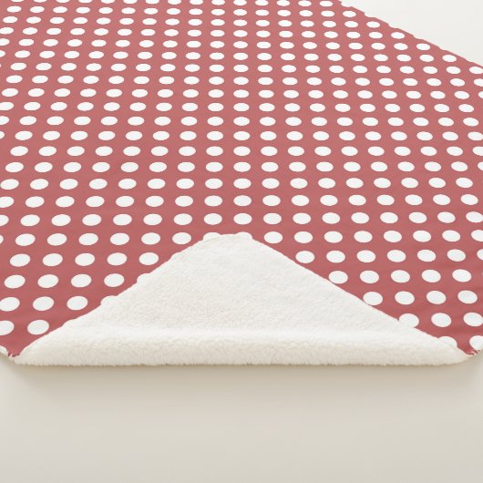 Sherpa Blanket (Small) - Red & White Dots Pattern Sherpadecke (3/4)