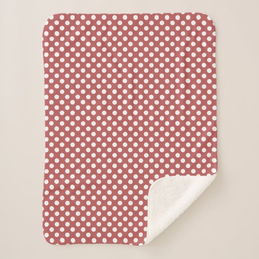 Sherpa Blanket (Small) - Red & White Dots Pattern Sherpadecke (Vorderseite)