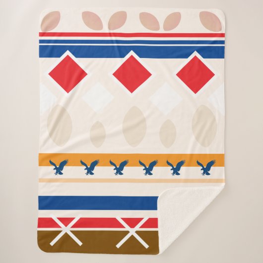 Sherpa Blanket - Teepee Colourful Design Sherpadecke (Vorderseite)
