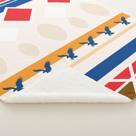 Sherpa Blanket - Teepee Colourful Design Sherpadecke (3/4)