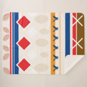 Sherpa Blanket - Teepee Colourful Design Sherpadecke (Vorderseite (Horizontal))