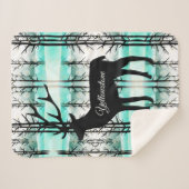 Sherpa Blanket-Yellowstone Hirsch Sherpadecke (Vorderseite (Horizontal))