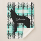Sherpa Blanket-Yellowstone Wolf Sherpadecke (Vorderseite)