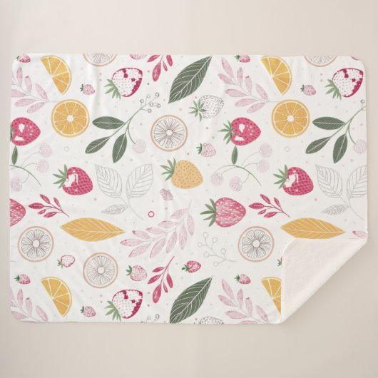 Sherpa BlanketCozy Fruit Garden – Large Sherpa Bla Sherpadecke (Vorderseite (Horizontal))