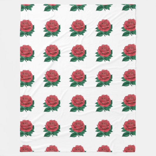 Sherpa Blankets rote Blume Fleecedecke (Vorderseite)