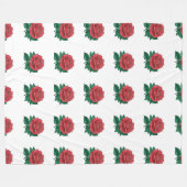 Sherpa Blankets rote Blume Fleecedecke (Vorderseite (Horizontal))