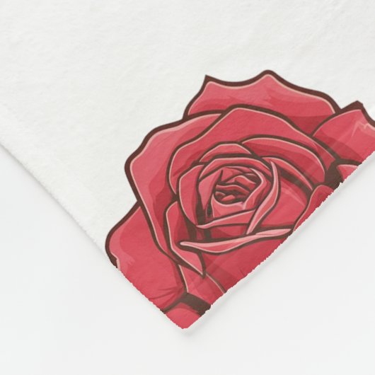 Sherpa Blankets rote Blume Fleecedecke (Ecke)