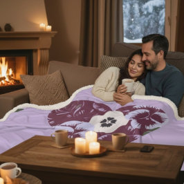 Sherpa-Decke Herz aus Veilchen Sherpadecke