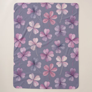 „Sherpa-Decke – Lila Florale Kuscheldecke“ Sherpadecke