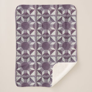 Sherpa Decke - lila Steppdecken-Muster Sherpadecke