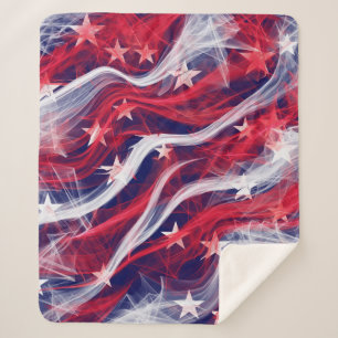 Sherpa-Decke unter amerikanischer Flagge Sherpadecke