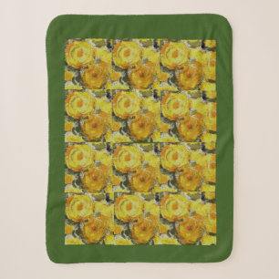 Sherpa Fleece Blanket Yellow Rosas Sherpadecke