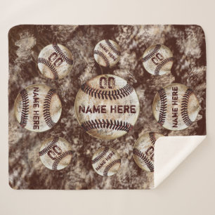 Sherpa-Fleece Personalisiert Baseball-Blanken Sherpadecke