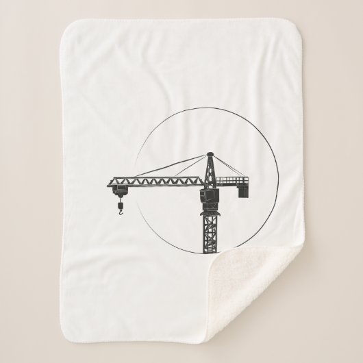 Sherpa-Fleecedecke mit Kran-Grafik Sherpadecke (Vorderseite)