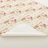 Sherpa Throw Blanket-Medium Elfenbeinhühner Sherpadecke (3/4)