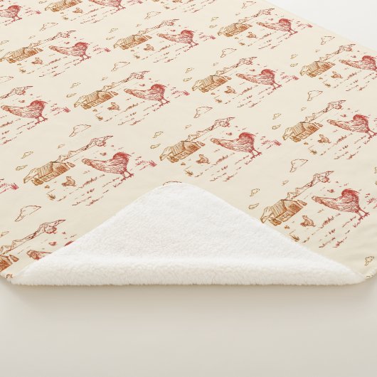 Sherpa Throw Blanket-Medium Elfenbeinhühner Sherpadecke (3/4)