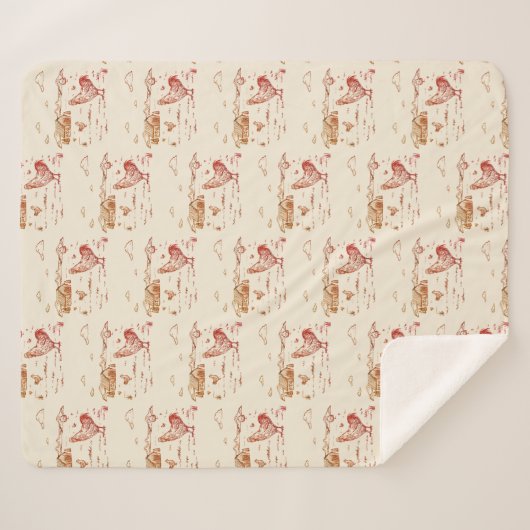 Sherpa Throw Blanket-Medium Elfenbeinhühner Sherpadecke (Vorderseite (Horizontal))