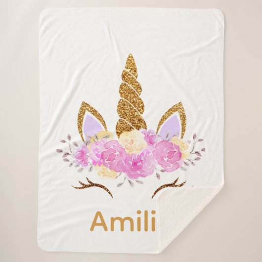 Sherpa Unicorn Blanket Sherpadecke (Vorderseite)