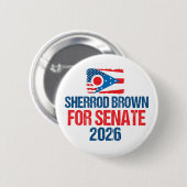 Sherrod Brown for Senate 2026 Election Ohio Flag Button (Vorne & Hinten)
