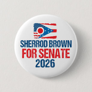 Sherrod Brown für den Senat 2026 Wahl Ohio-Flagge Button