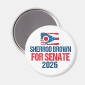 Sherrod Brown für den Senat 2026 Wahl Ohio-Flagge Magnet (Vorderseite/Rückseite)