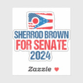Sherrod Brown für Senat 2024 Wahlkampf Ohio Flag Aufkleber (Blatt)