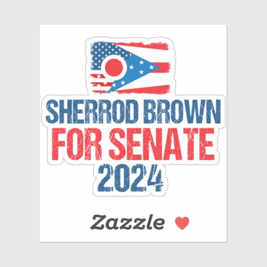Sherrod Brown für Senat 2024 Wahlkampf Ohio Flag Aufkleber (Blatt)