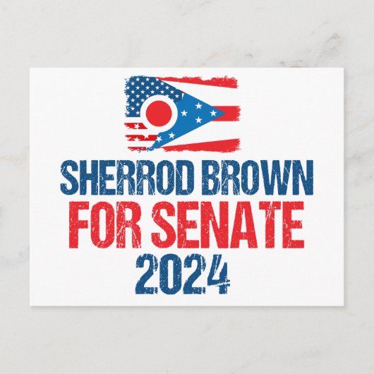 Sherrod Brown für Senat 2024 Wahlkampf Ohio Flag Postkarte (Vorderseite)