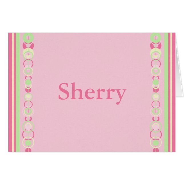 Sherry Pink Modern Circles Card (Vorderseite (Horizontal))