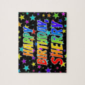 "SHERRY" Vorname, Spaß "GLÜCKLICHER GEBURTSTAG" Puzzle (Vertikal)