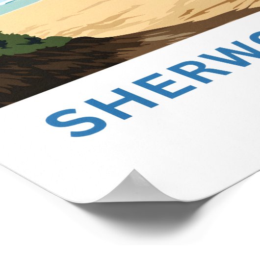 Sherwood Beach Hawaii Travel Print Poster (Ecke)