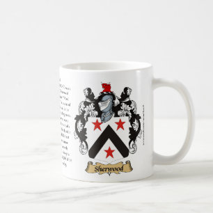 Sherwood Familien-Wappen (Wappen) einschließlich Kaffeetasse