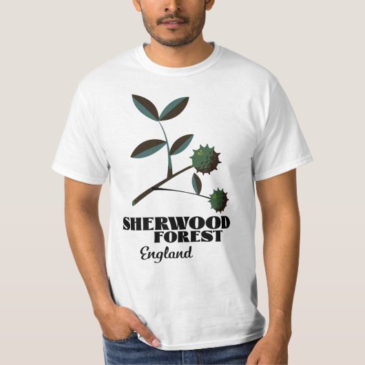 Sherwood Forest England Reiseplakat Magnet T-Shirt (Vorderseite)