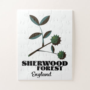 Sherwood Forest England Reiseplakat Puzzle