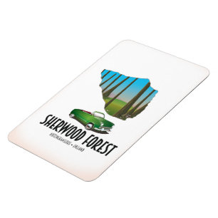 Sherwood Forest Nottinghamshire-Karte Magnet