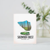 Sherwood Forest Nottinghamshire-Karte Postkarte (Stehend Vorderseite)