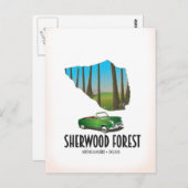 Sherwood Forest Nottinghamshire-Karte Postkarte (Vorne/Hinten)