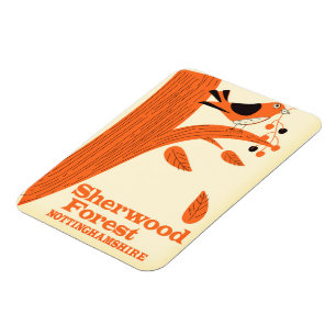 Sherwood Forest, Reiseplakat Nottinghamshire Magnet