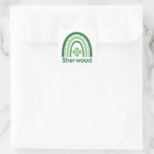 Sherwood Name Clover Boho Rainbow Quadratischer Aufkleber (Tasche)