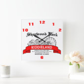 Sherwood Park Kiddieland, Rockford, IL. Vergnügen Quadratische Wanduhr (Zuhause)