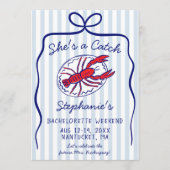 She's A Catch 3 Day Itinerary Bachelorette Party Einladung (Vorderseite)