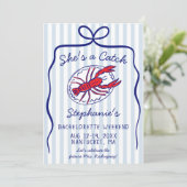 She's A Catch 3 Day Itinerary Bachelorette Party Einladung (Stehend Vorderseite)