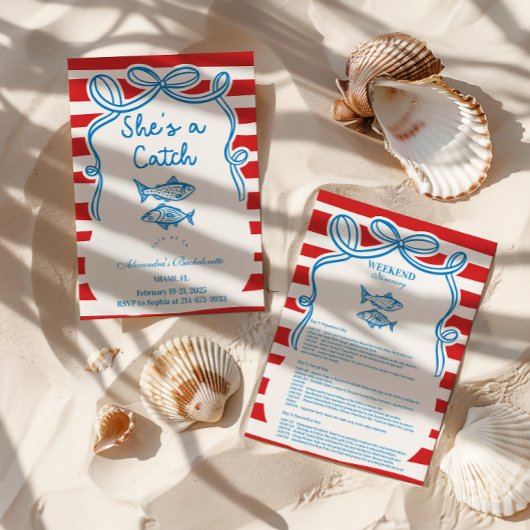 She's A Catch Bachelorette Celebration Einladung