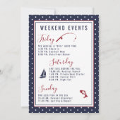 She's A Catch Bachelorette Party Weekend Itinerary Einladung (Rückseite)