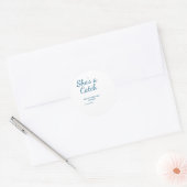 She's a catch bachelorette weekend name blue date runder aufkleber (Umschlag)