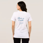 She's a catch bachelorette weekend name blue date Tri-Blend shirt (Rückseite voll)