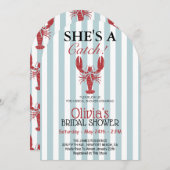 She's a Catch Coastal Lobster Bridal Shower Einladung (Vorne/Hinten)