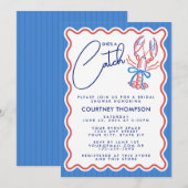 She's A Catch Coastal Lobster Bridal Shower Einladung (Vorne/Hinten)