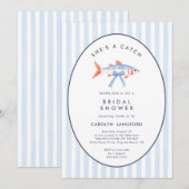 She's a Catch Fishermans Aesthetic Bridal Shower  Einladung (Vorne/Hinten)